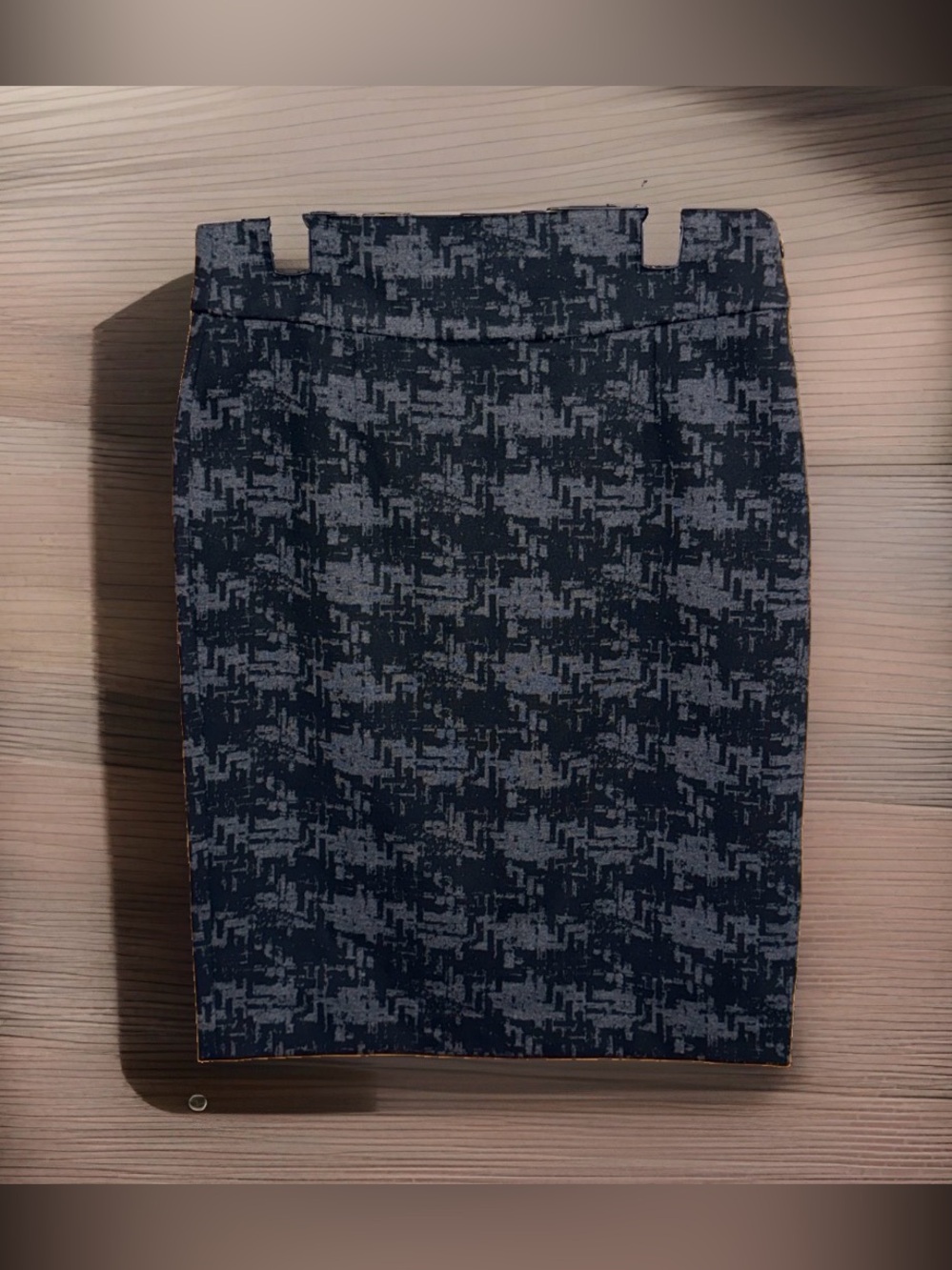 Grace Women’s Black and Gray Houndstooth Print Pencil Skirt-12-EC